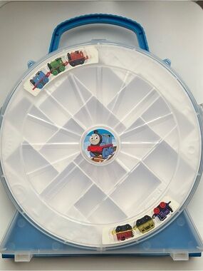 Thomas & Friends Light Blue Round Train Case with Character Decals